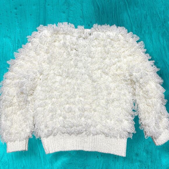 Vintage Womens Hand Crochet Cardigan Sweater M Boho Cream Fuzzy Knit Cottagecore - Picture 3 of 15